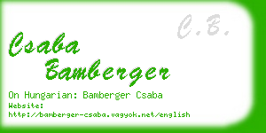 csaba bamberger business card